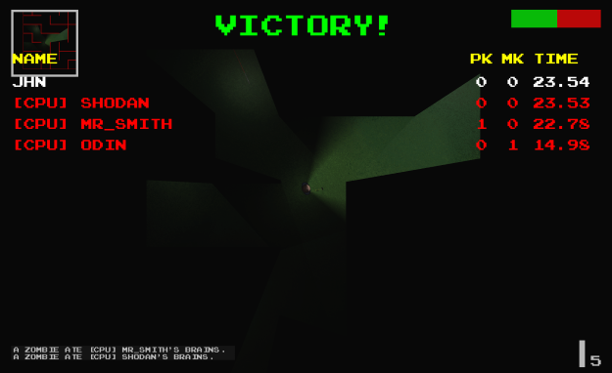 Zucchini victory screen